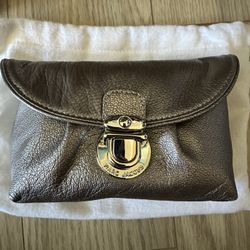 Marc Jacobs Silver Cosmetic Case/Wallet Pouch