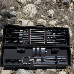 BBQ Skewers Set Best Gift for Men in Black Wooden Case