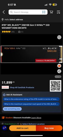8TB* WD_BLACK™ SN8100 Gen 5 NVMe™ SSD