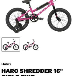 HARO SHREDDER 16" GIRLS BIKE 