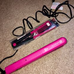 Evalectric 100% Ceramic Luxury Hair Flat iron/Hair Straightener -Hot Pink