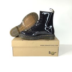 Dr Martins Airwair 1460 Womens Patent Leather Lace Up Boots - Size 8