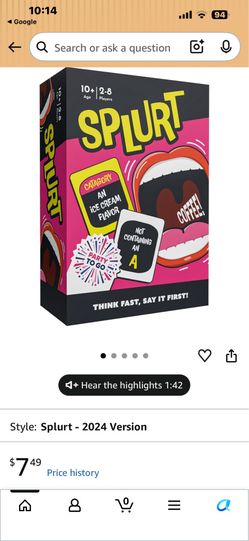 Splurt Card Game-NEW