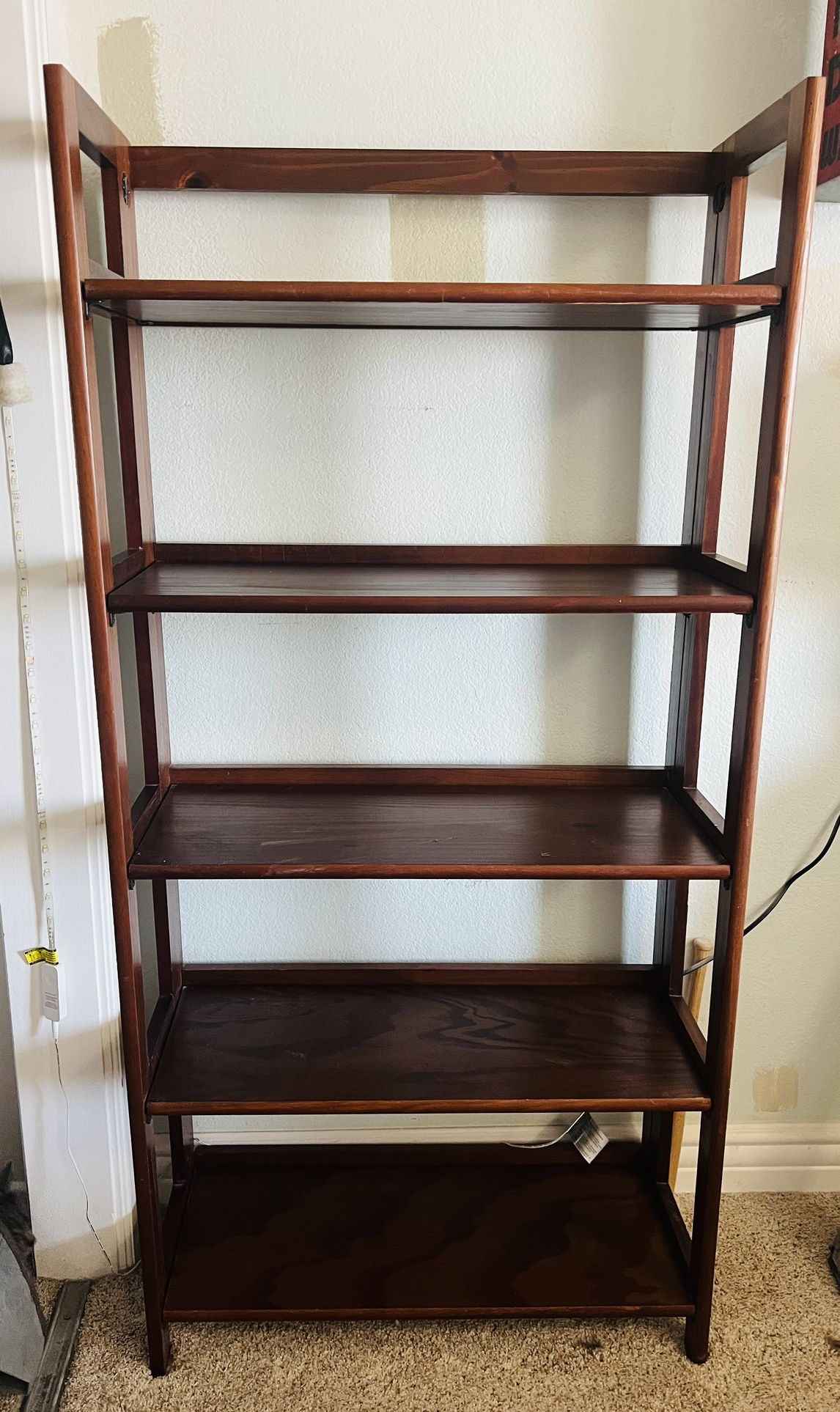 Foldable Tall Wood Bookshelf Shelves College Dorm room Apartment Display Shelf Space Saver Plant Stand Books Decorative Displays Living Room Office