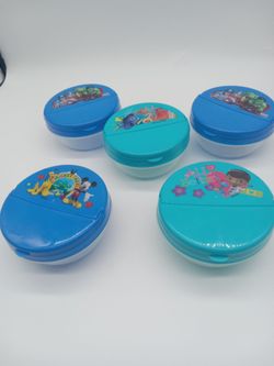 Assorted colors Flip Top snack containers.