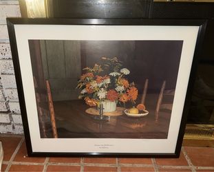 Framed Ed Rafferty “Zinnias and Wildflowers” Print