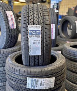 245/40/18 KUMHO 4 new tires installed ✅ INSTALDAS ✅ we do computer Aligment ✅