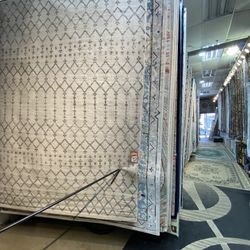 8x10 Area Rugs Carpet Rugs Modern Design Thick Colors Gray White