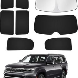 Windshield Sun Shade for 2022-2025 2026 Jeep Grand Wagoneer (Not for Jeep Wagoneer) Accessories Sunshade Side Rear Window Shade Cover Sun Visor Privac