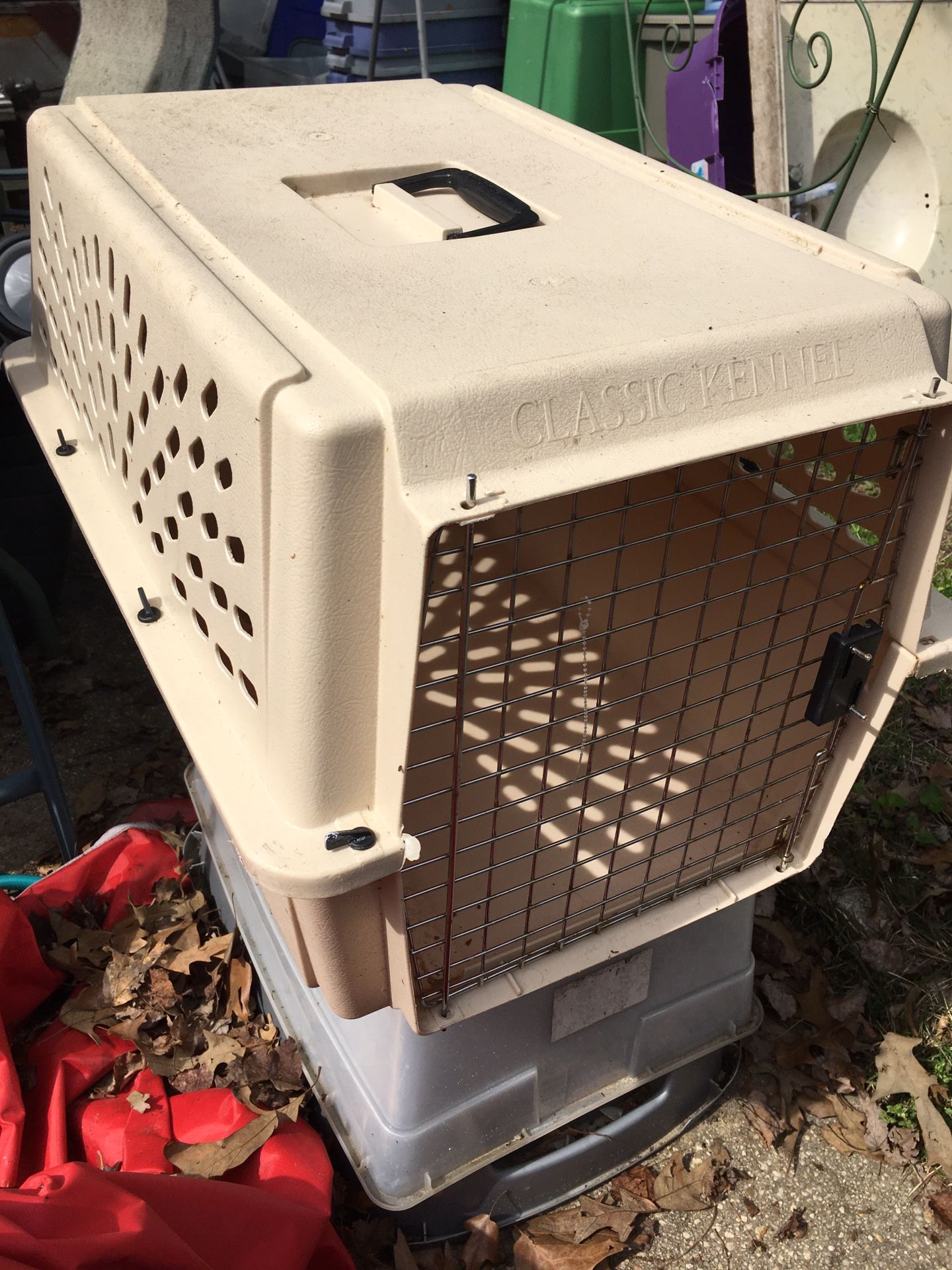 Medium pet crate great she only 30 firm