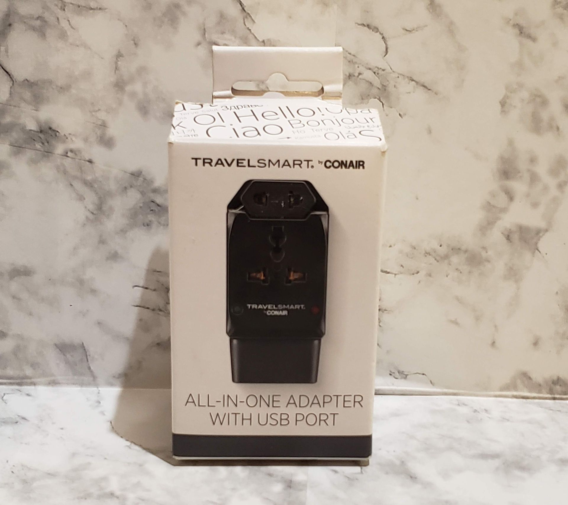 Travel Smart By Conair All-in-one Adapter With USB Port. Travel Adapter