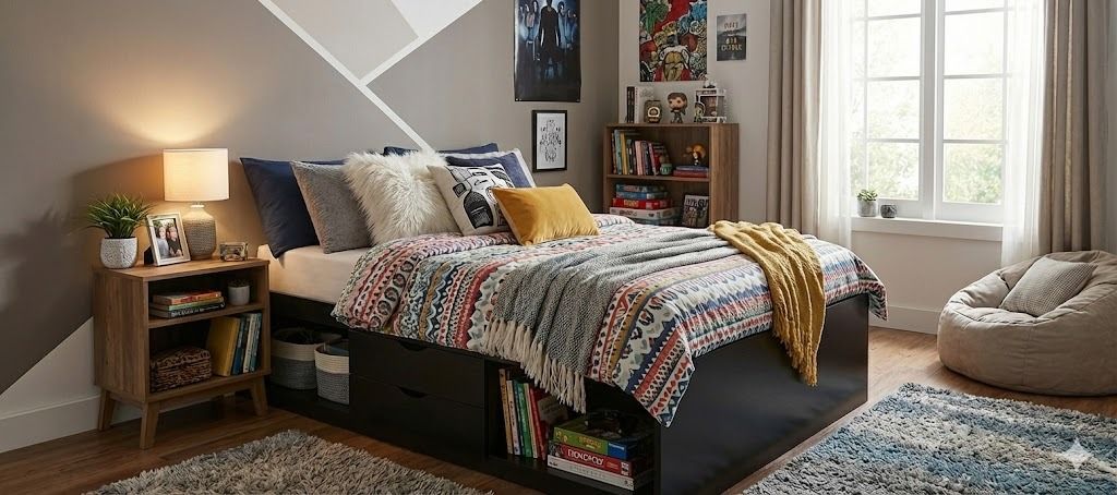 FULL SIZE BED WITH DRAWERS & MATTRESS NEW 