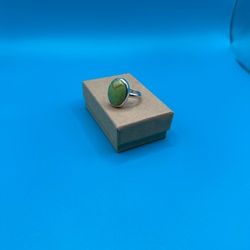 925 sterling silver ring with a 13-carat gaspeite stone, handmade.size 8.5