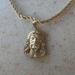 14k Gold Solid Pendant 