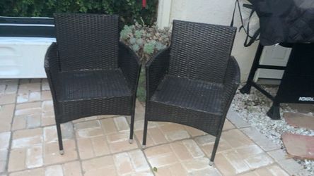 Two Brown  Outdoor Chairs