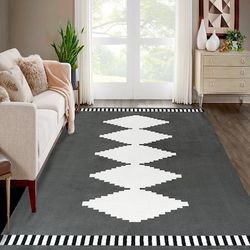 Brand new Qeetex Large Area Rug Shag Rug Non-Slip Geometric Rug Non Slip Soft Rug Thick Comfy Rug Farmhouse,8*10 $80  Warehouse Clearance Sale   🔥Fir