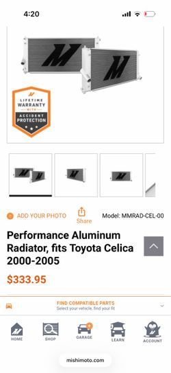 Mishimoto Performance Aluminum Radiator, Toyota Celica 2000-2005