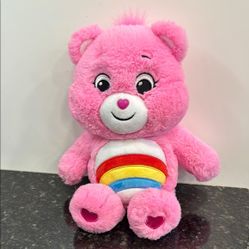 Care Bears -Cheer Bear Pink Rainbow Plush. Size 13” 