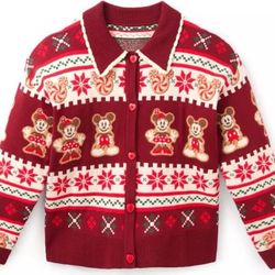 Mickey And Minnie Mouse Gingerbread Cardigan 