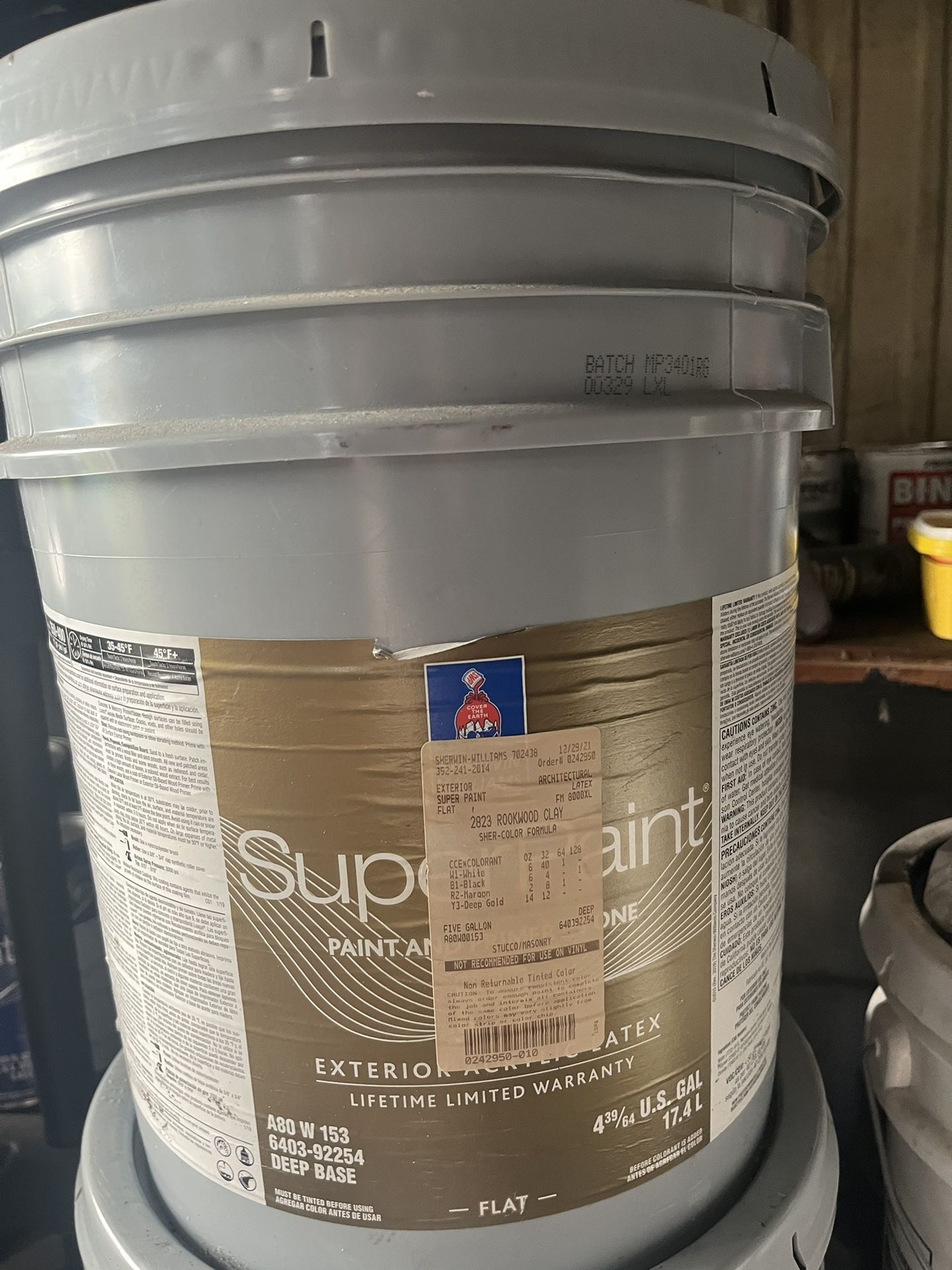 5 Gallon, Sherwin-Williams Superpaint Exterior Flat