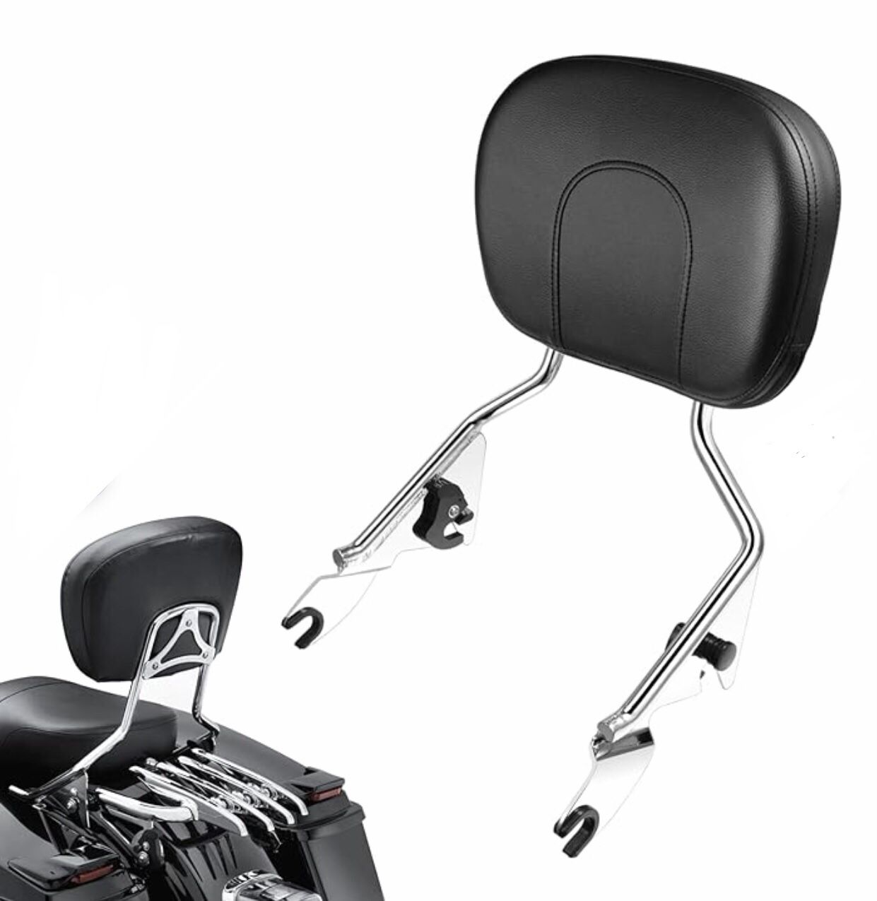 NEW! Detachable Sissy Bar Passenger Rear Backrest with Pad Compatible for Harley Davidson Touring