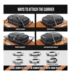 VENTURE 4TH 21 Cu Ft Waterproof Rooftop Cargo Carrier — Like New, All Accessories