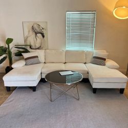 Cream Sectional ( Delivery Available )