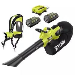 40V HP Brushless 100 MPH 600 CFM Cordless Leaf Blower/Mulcher/Vacuum with (2) 4.0 Ah Batteries And Charger