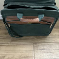 Retro Computer Case Portable Office With Leather Accents 