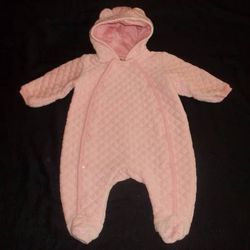 Nordstrom Baby Girls Pink Quilted Snowsuit Layette 3 Month