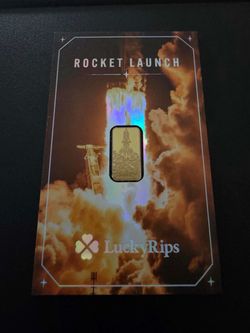 LuckyRips Cosmic Vault RARE HOLOGRAPHIC Rocket Launch 2026 1/10 ozt  Gold Bar