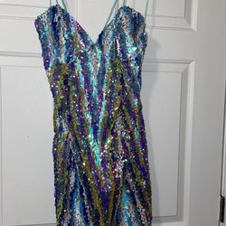 Beautiful Multi Color Sequined Cocktail Dress !!!