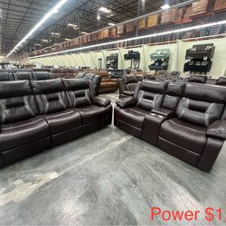 2 PC Power Recliner Sofa Set