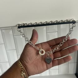 Return to Tiffany Heart Tag Toggle Necklace in Silver