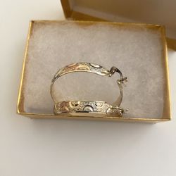 Gold Plated tricolor Hoop bangles earrings 30