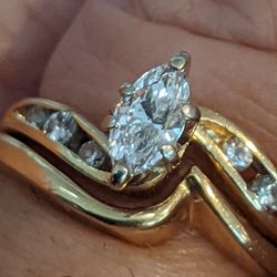 14K MARQUIS WEDDING SET CUSTOM