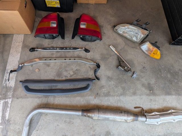 Honda Civic Parts Lot - Strut Bars, Tail Lights, Grille, Exhaust...