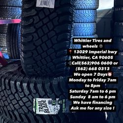 SET OF NEW TIRES 33X12.50R18 ATURRO XT , INCLUDING MOUNTING AND BALANCING. ASK ME FOR ANY SIZE OR BRAND, WE HAVE THE BEST PRICES OF CALIFORNIA