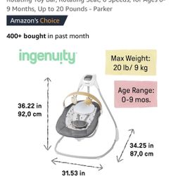Infant Swing Ingenuity Baby Comfort Soothing 