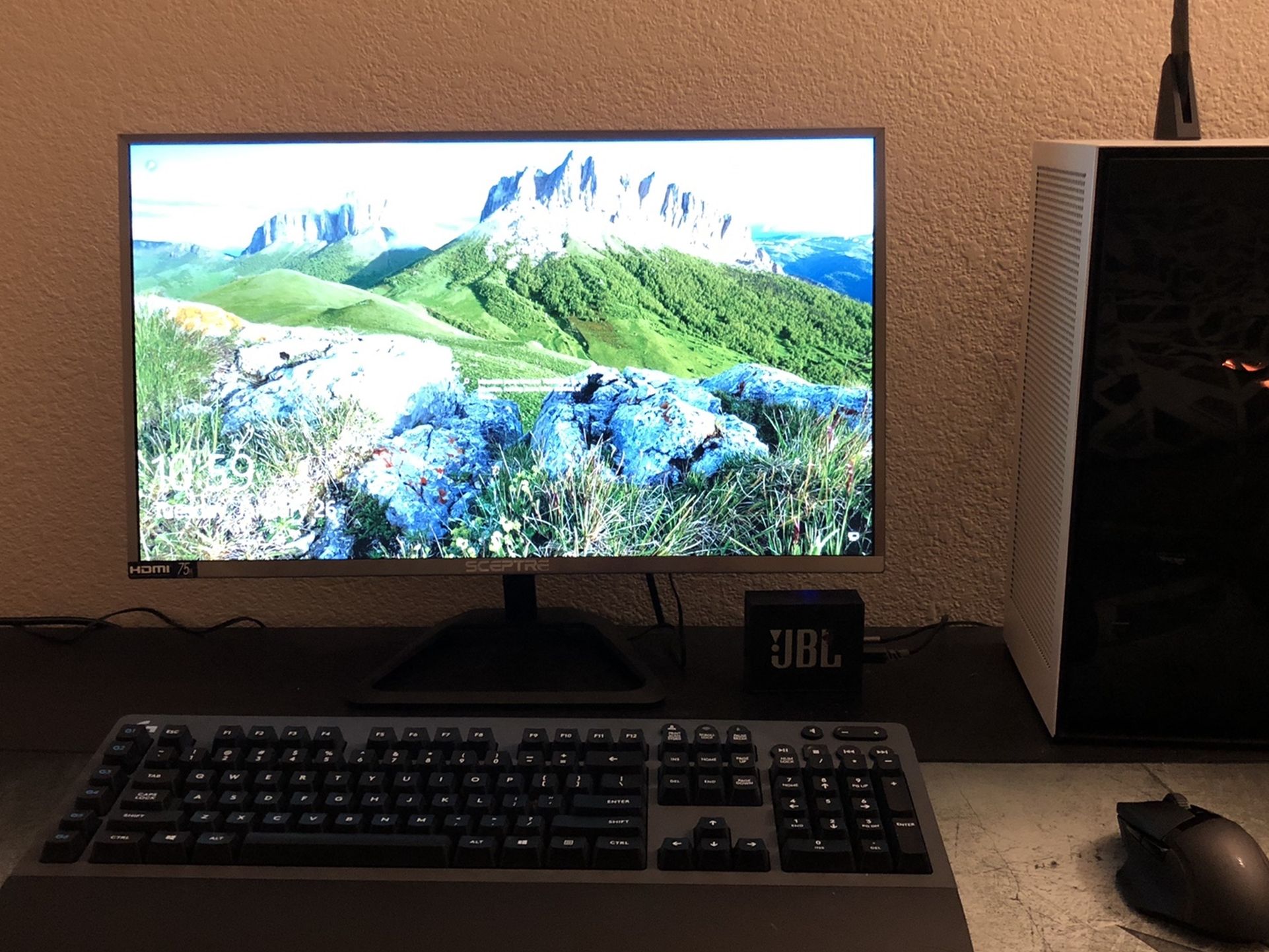Gaming PC complete setup (AMD PC ,1TB NVME & 480GB SSD) , 24" Ultra Thin Monitor & peripherals