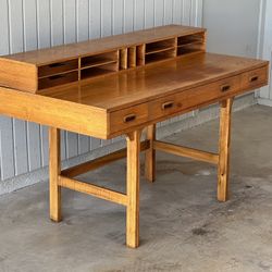 Mid Century Modern Vintage Teak Flip Top Desk
