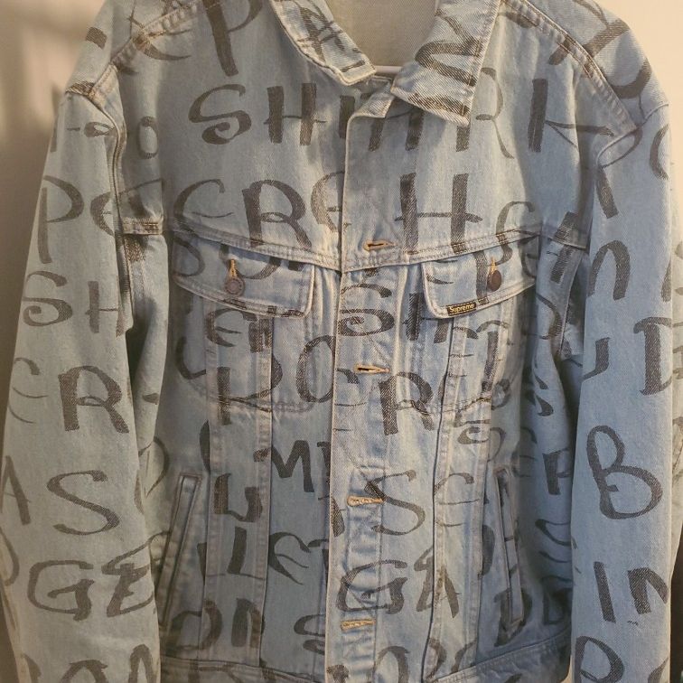 Supreme Black Ark Denim Trucker Jacket (BLUE)