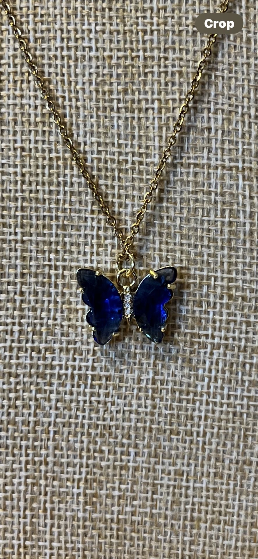 Blue Butterfly Chain Necklace 