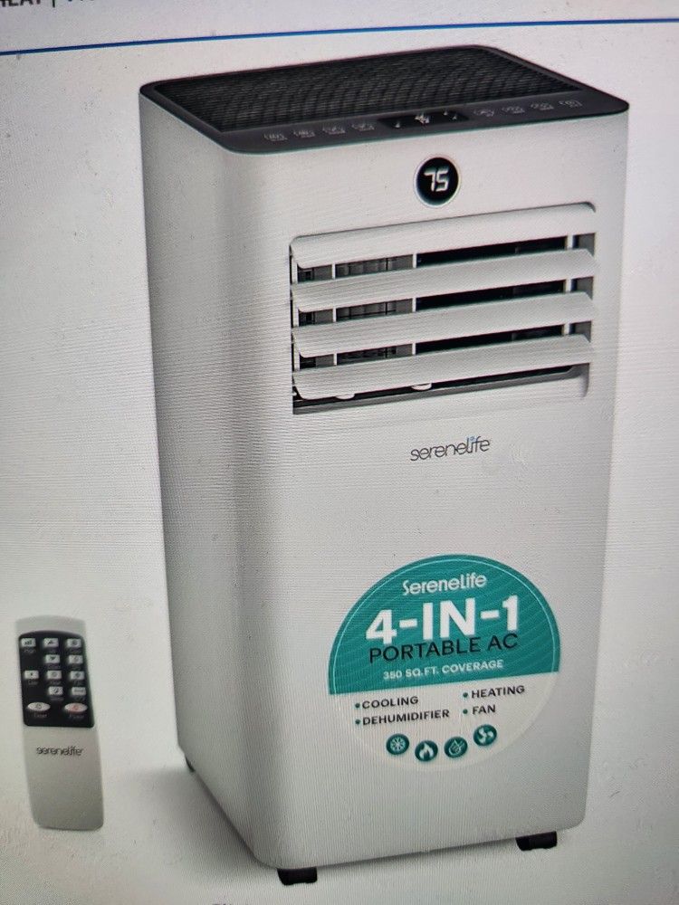 SereneLife 8,000 BTU Portable AC, HEATER, DEHUMIDIFIER, AND FAN