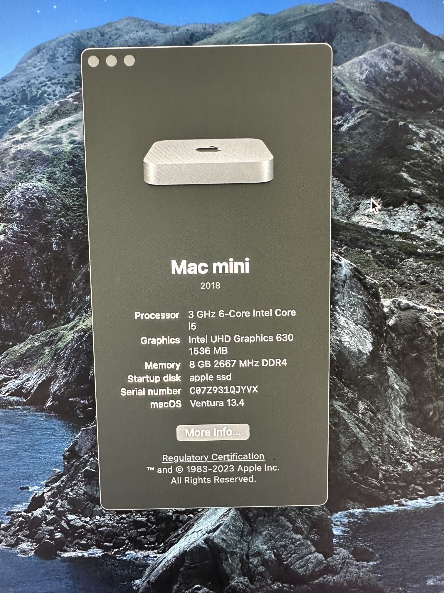 Mac mini i5 3.0GHz (Late 2018) 256GB SSD