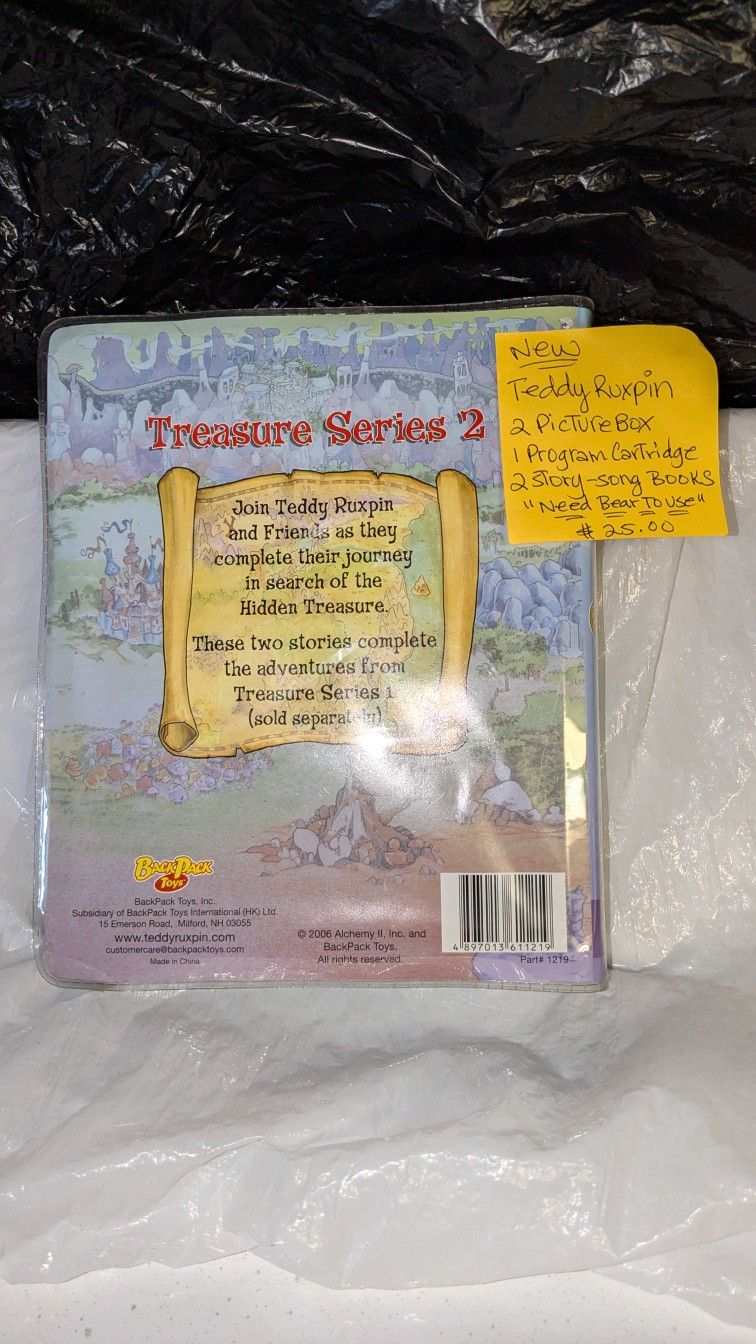 Teddy Ruxbin Book & Cartridge NEW $25