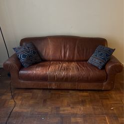 Brown Leather Couch 