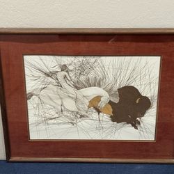 Guillaume Azoulay (1949-) Matted & Framed Original Etching "La Bete"