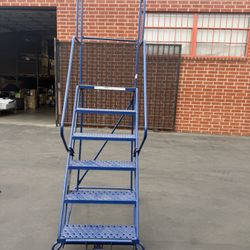 Industrial steel and warehouse ladder six steps