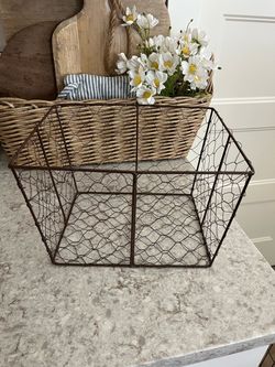 Rustic Chicken Wire Storage Basket